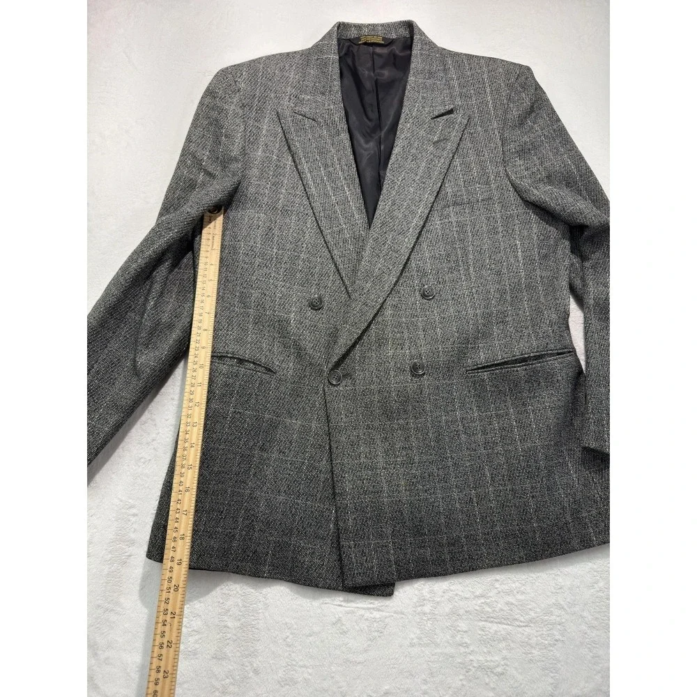 Strathmore Blazer Mens 40 Wool Herringbone Sport Coat Double Breasted Jacket